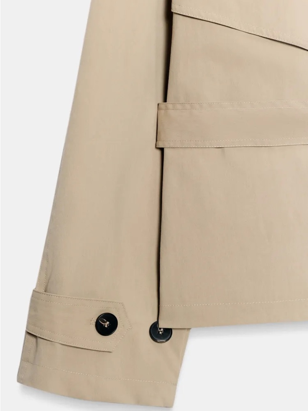 ZARA SHORT TRENCH COAT WITH SHOULDER PADS AND BELT - Picture 7 of 7